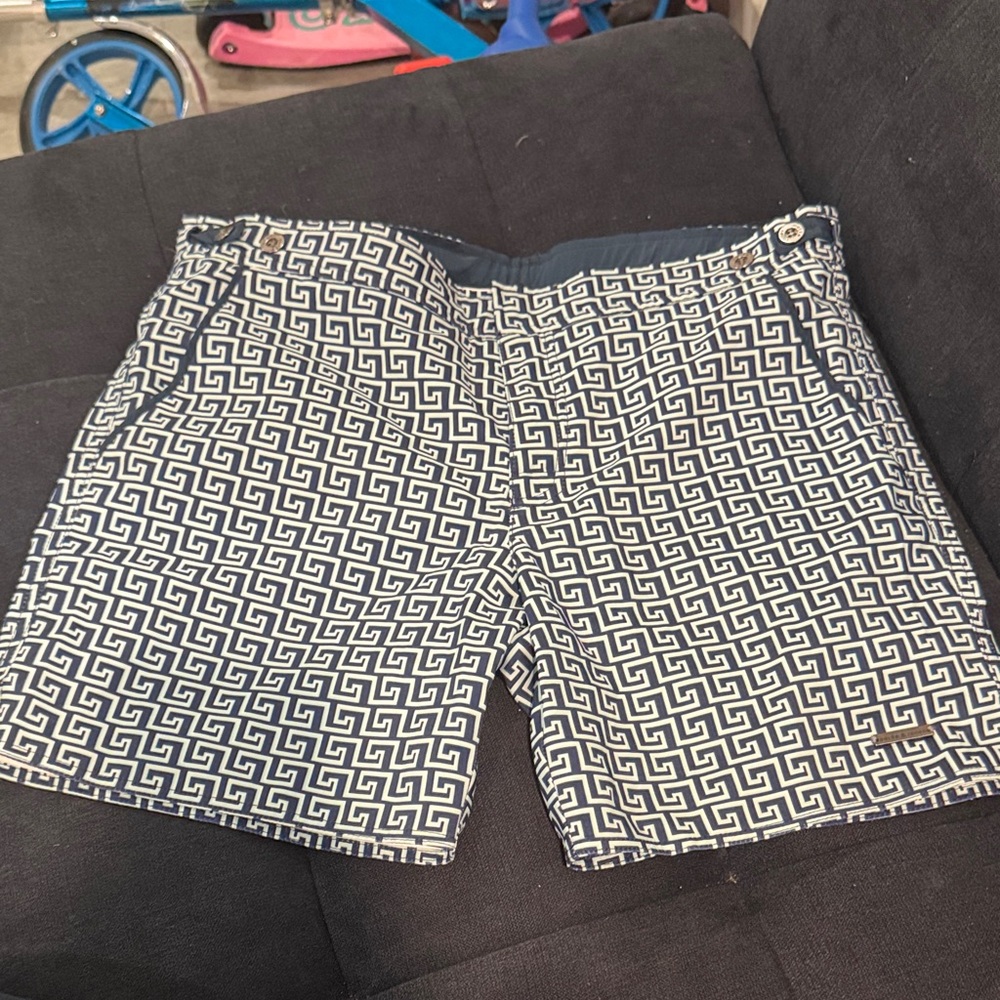 Parke & Ronen Navy Geometric Patterned Baithing Suit